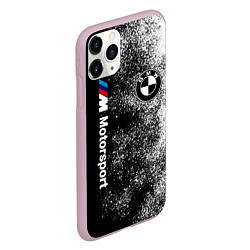Чехол iPhone 11 Pro матовый БМВ Черно-белый логотип, цвет: 3D-розовый — фото 2