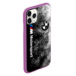 Чехол iPhone 11 Pro матовый БМВ Черно-белый логотип, цвет: 3D-фиолетовый — фото 2