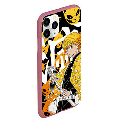 Чехол iPhone 11 Pro матовый ЗЕНИЦУ ZENITSU СТИЛЬ ГРОМА, цвет: 3D-малиновый — фото 2