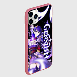 Чехол iPhone 11 Pro матовый СЁГУН РАЙДЕН ГЕНШИН ИМПАКТ, СИМВОЛ СТИХИИ, цвет: 3D-малиновый — фото 2