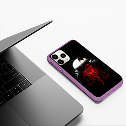 Чехол iPhone 11 Pro матовый UNDERTALE SANS BLOOD ROSE, цвет: 3D-фиолетовый — фото 2