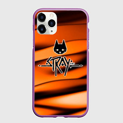Чехол iPhone 11 Pro матовый Stray Логотип, цвет: 3D-фиолетовый