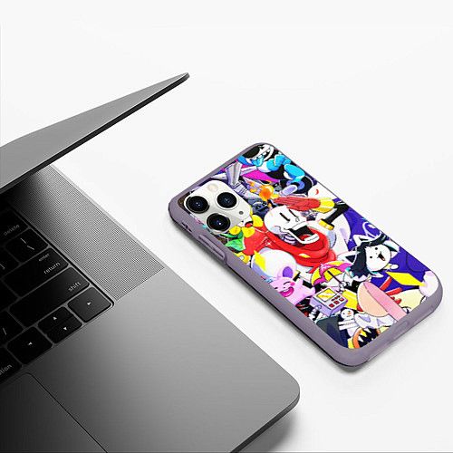 Чехол iPhone 11 Pro матовый UNDERTALE ГЕРОИ ИГРЫ ПАТТЕРН / 3D-Серый – фото 3