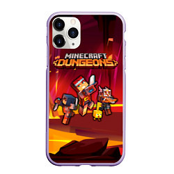 Чехол iPhone 11 Pro матовый Minecraft Dungeons Майнкрафт Подземелья, цвет: 3D-светло-сиреневый