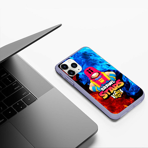 Чехол iPhone 11 Pro матовый BRAWL STARS GROM БРАВЛ СТАРС ГРОМ / 3D-Светло-сиреневый – фото 3