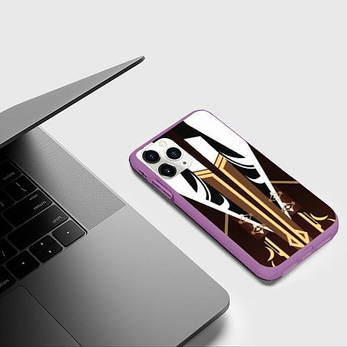 Чехол iPhone 11 Pro матовый КОСТЮМ ГЕО АРХОНТА ДЖУН ЛИ / 3D-Фиолетовый – фото 3