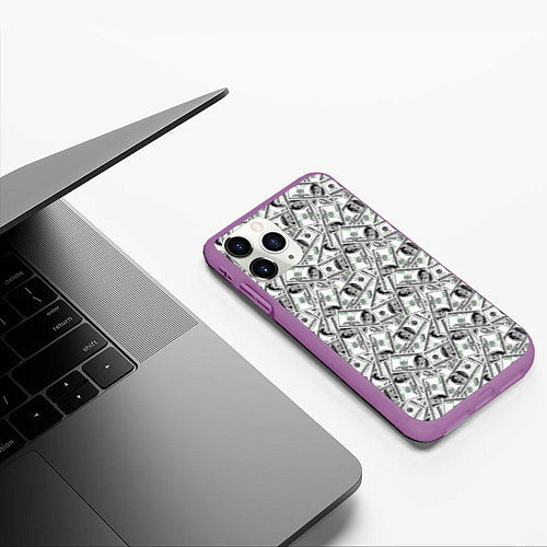 Чехол iPhone 11 Pro матовый Миллионер Millionaire / 3D-Фиолетовый – фото 3