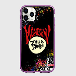 Чехол iPhone 11 Pro матовый MANESKIN, ЛОГОТИПЫ РОК ГРУПП, цвет: 3D-фиолетовый