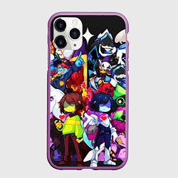 Чехол iPhone 11 Pro матовый DELTARUNE UNDERTALE, цвет: 3D-фиолетовый