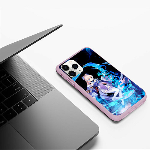 Чехол iPhone 11 Pro матовый КОКОМИ ГЕНШИН ИМПАКТ KOKOMI / 3D-Розовый – фото 3