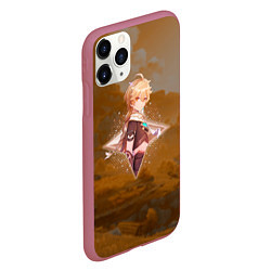 Чехол iPhone 11 Pro матовый Итэр Aether в примогеме, Genshin Impact Геншин имп, цвет: 3D-малиновый — фото 2