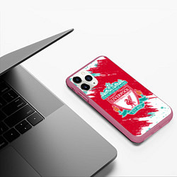 Чехол iPhone 11 Pro матовый НОВОГОДНИЙ ЛИВЕРПУЛЬ 2022, цвет: 3D-малиновый — фото 2