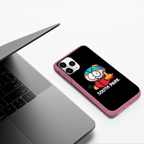 Чехол iPhone 11 Pro матовый Южный парк Эрик South Park / 3D-Малиновый – фото 3