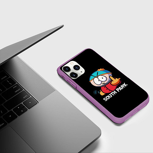 Чехол iPhone 11 Pro матовый Южный парк Эрик South Park / 3D-Фиолетовый – фото 3