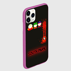 Чехол iPhone 11 Pro матовый Южный парк главные персонажи South Park, цвет: 3D-фиолетовый — фото 2