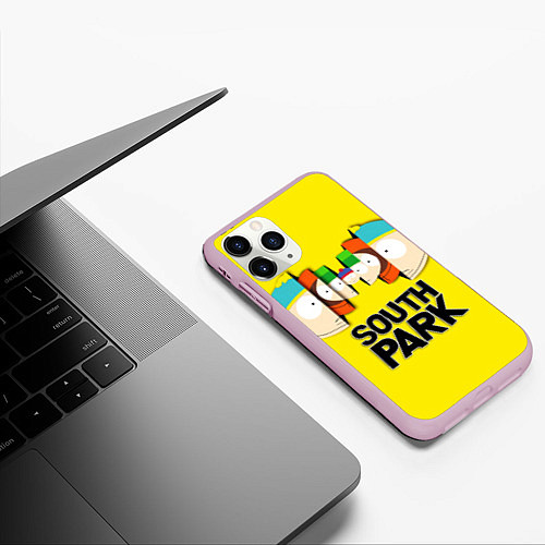 Чехол iPhone 11 Pro матовый South Park - Южный парк персонажи / 3D-Розовый – фото 3