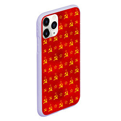 Чехол iPhone 11 Pro матовый Серп и Молот - СССР, цвет: 3D-светло-сиреневый — фото 2