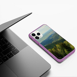 Чехол iPhone 11 Pro матовый Природный пейзаж, цвет: 3D-фиолетовый — фото 2