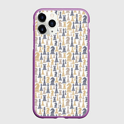 Чехол iPhone 11 Pro матовый Шахматы фигуры, цвет: 3D-фиолетовый