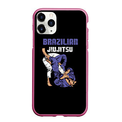 Чехол iPhone 11 Pro матовый BRAZILIAN JIU JITSU - BJJ, цвет: 3D-малиновый