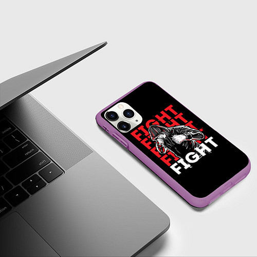 Чехол iPhone 11 Pro матовый FIGHT FIGHT FIGHT / 3D-Фиолетовый – фото 3