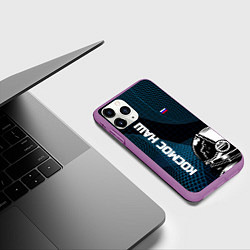 Чехол iPhone 11 Pro матовый РОСКОСМОС на новом витке, цвет: 3D-фиолетовый — фото 2