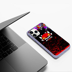 Чехол iPhone 11 Pro матовый Geometry Dash Demon, цвет: 3D-светло-сиреневый — фото 2