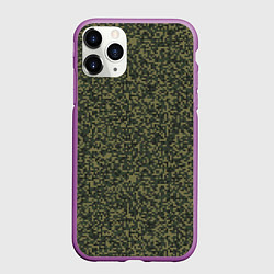 Чехол iPhone 11 Pro матовый Цифра Флора пиксельный камуфляж, цвет: 3D-фиолетовый