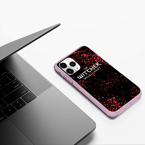 Чехол iPhone 11 Pro матовый Дикая охота ведьмак / 3D-Розовый – фото 3