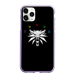 Чехол iPhone 11 Pro матовый LOGO THE WITCHER, цвет: 3D-светло-сиреневый