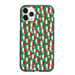 Чехол iPhone 11 Pro матовый Италия футбол, цвет: 3D-темно-зеленый