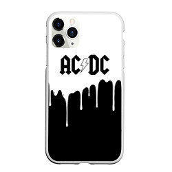 Чехол iPhone 11 Pro матовый ACDC подтёки, цвет: 3D-белый