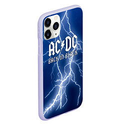 Чехол iPhone 11 Pro матовый ACDC гроза с молнией, цвет: 3D-светло-сиреневый — фото 2