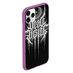 Чехол iPhone 11 Pro матовый DEAD INSIDE, Сороконожка, цвет: 3D-фиолетовый — фото 2