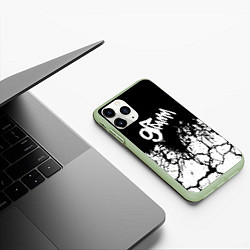 Чехол iPhone 11 Pro матовый 9 грамм - Трещины, цвет: 3D-салатовый — фото 2