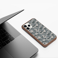 Чехол iPhone 11 Pro матовый Серый Камуфляж городской, цвет: 3D-коричневый — фото 2