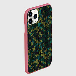 Чехол iPhone 11 Pro матовый Модный камуфляж с холстовой сеткой, цвет: 3D-малиновый — фото 2