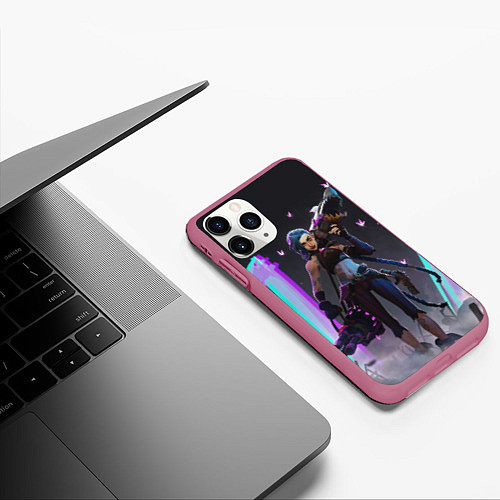 Чехол iPhone 11 Pro матовый ARCANE JINX League Of Legends / 3D-Малиновый – фото 3