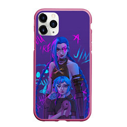 Чехол iPhone 11 Pro матовый Arcane League Of Legends JINX, цвет: 3D-малиновый