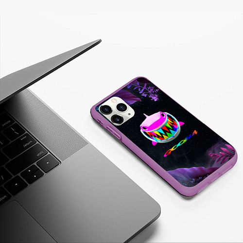 Чехол iPhone 11 Pro матовый 6IX9INE тропический / 3D-Фиолетовый – фото 3