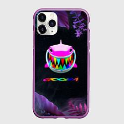 Чехол iPhone 11 Pro матовый 6IX9INE тропический, цвет: 3D-фиолетовый