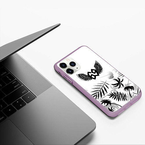 Чехол iPhone 11 Pro матовый 6IX9INE - Tropical 69 / 3D-Сиреневый – фото 3