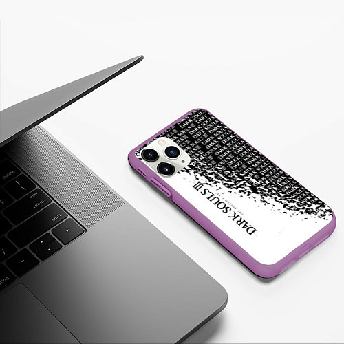Чехол iPhone 11 Pro матовый Dark souls темные души / 3D-Фиолетовый – фото 3