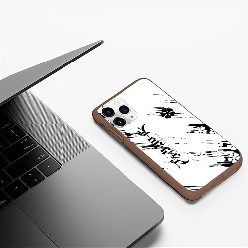 Чехол iPhone 11 Pro матовый Чёрный клевер black clover, / 3D-Коричневый – фото 3