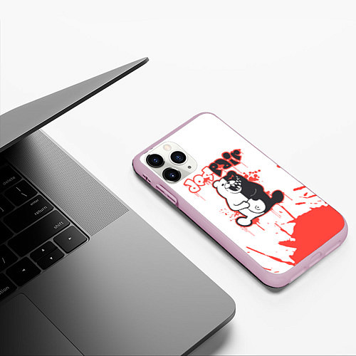 Чехол iPhone 11 Pro матовый Danganronpa monokuma / 3D-Розовый – фото 3