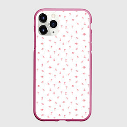 Чехол iPhone 11 Pro матовый Зимний спортивный принт, цвет: 3D-малиновый