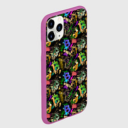 Чехол iPhone 11 Pro матовый Bitcoin Биткоины, цвет: 3D-фиолетовый — фото 2