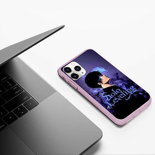 Чехол iPhone 11 Pro матовый Sung Jinwoo - Solo Leveling / 3D-Розовый – фото 3