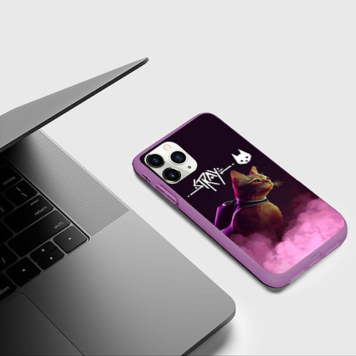 Чехол iPhone 11 Pro матовый Stray / 3D-Фиолетовый – фото 3