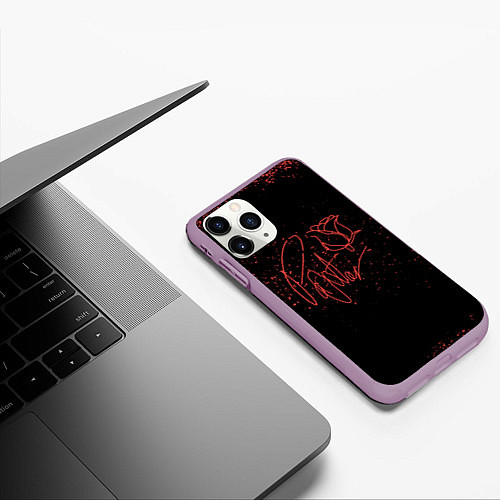 Чехол iPhone 11 Pro матовый Tiktok payton / 3D-Сиреневый – фото 3